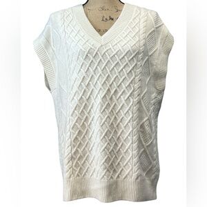 Madewell NWOT Women's Textured Knit Sweater Vest in Cream. Size XSMALL